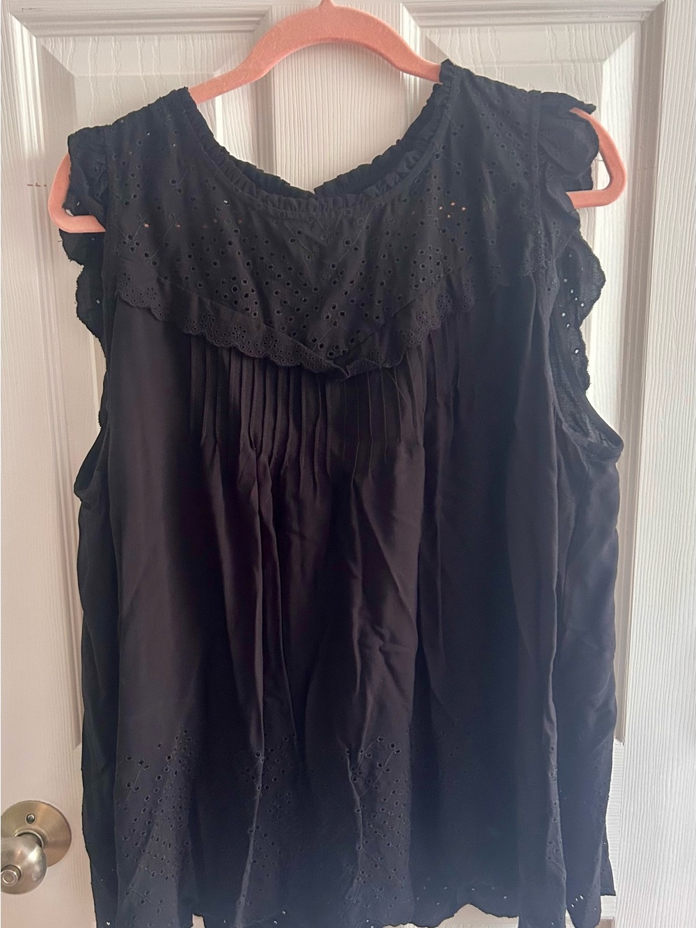 Torrid Women’s Black Eyelet Ruffle Sleeveless Top